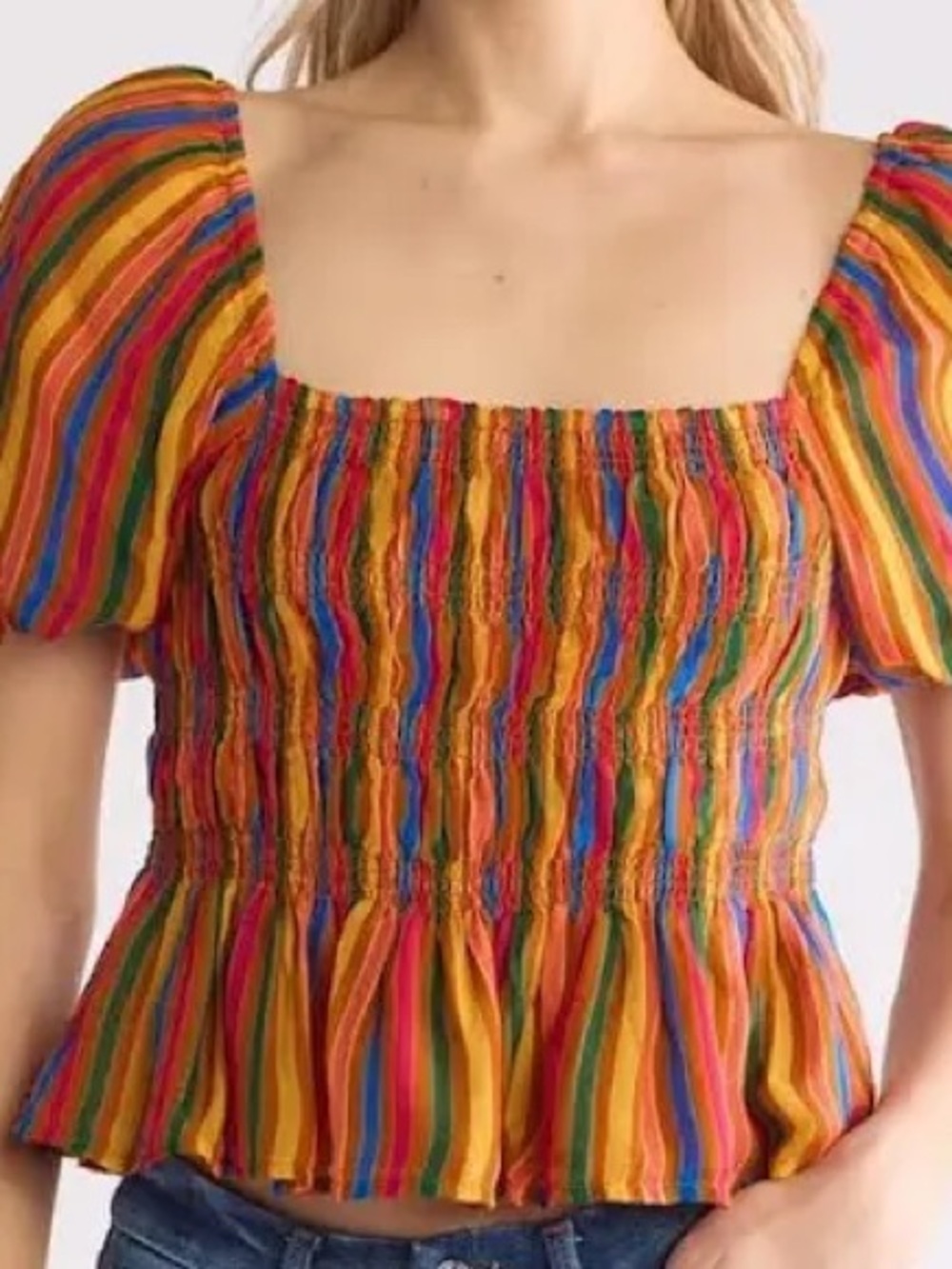 Mother Hey Now Peplum striped top
